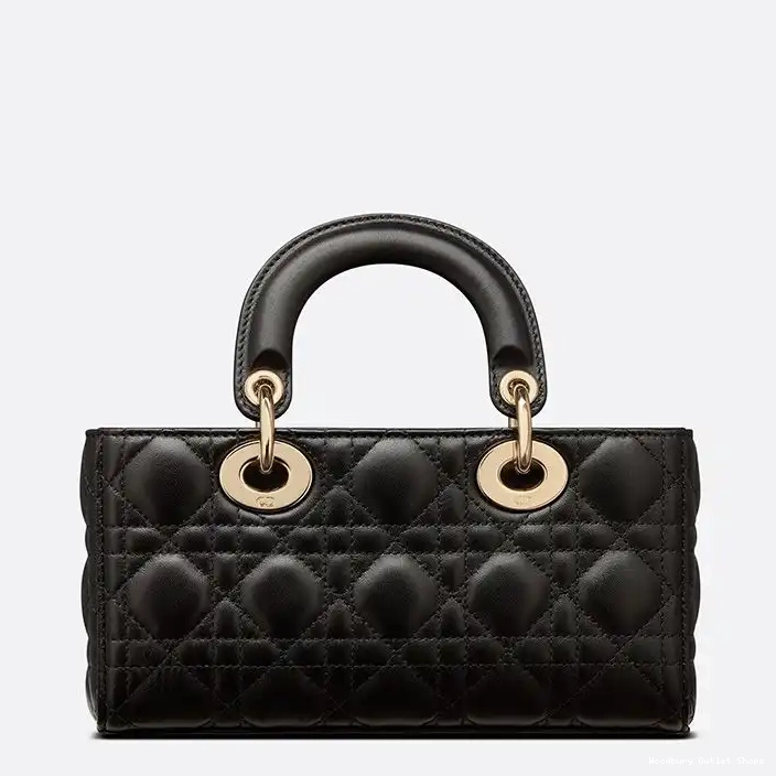 Cheap Lady D-Joy Small Lambskin Bag Cannage Black 0324 Hot Sale